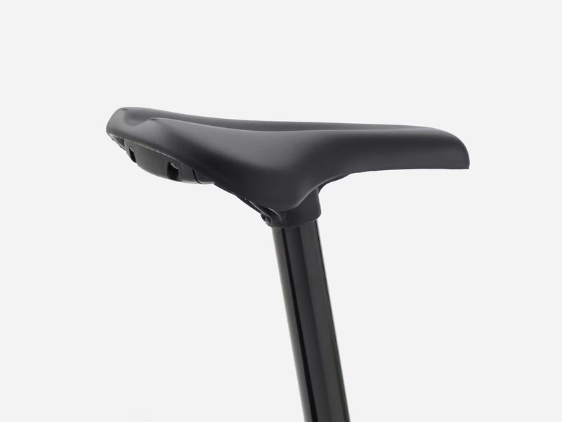 Black bicycle seat on a white background