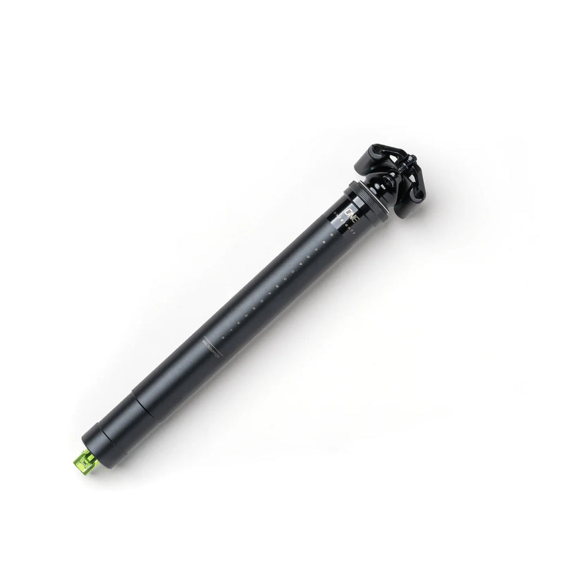 Black bicycle seat post on a white background