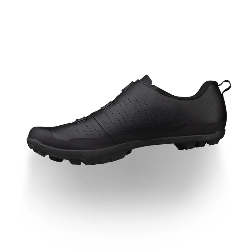 Black shoe on a white background