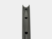 White vertical radiator on a white background