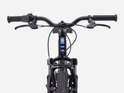 Close-up of a bicycle handlebar with a white background
