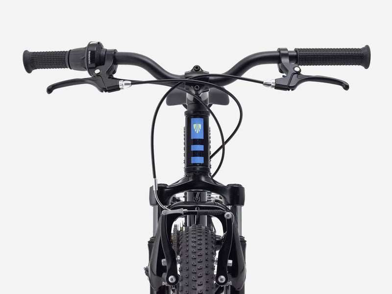 Close-up of a bicycle handlebar with a white background
