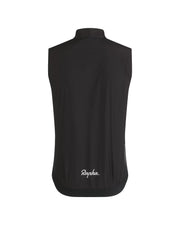 Rapha Core Cycling Gilet, back product view showing the mock-neck collar, Rapha logo near the lower back, and sleeveless design