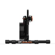 Front product shot showing JetBlack base with orange accents