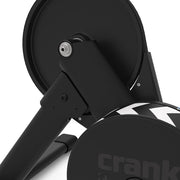 Wahoo KICKR CORE 2 with Zwift Cog and Click indoor bike trainer shown from the drive side, highlighting the flywheel, drivetrain components and trainer housing