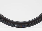 Bicycle wheel with Bontrager RW1 branding on a white background