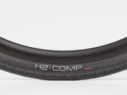 Close-up of a H2 COMP bicycle tire on a white background