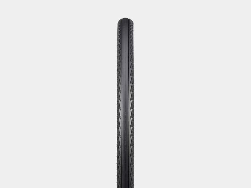 side view of tire, product image against a white background
