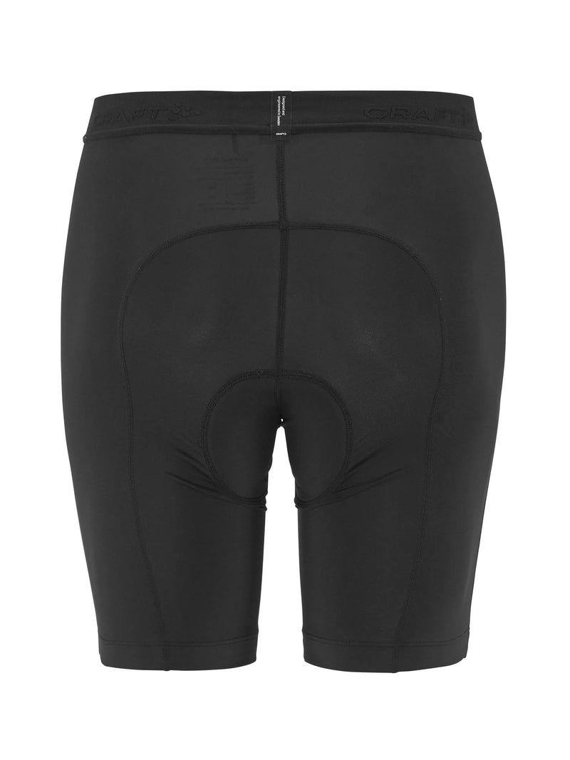 Black Craft Everyday Bike Liner Shorts, back view with Craft branding on both sides of the waistband and centre back detail