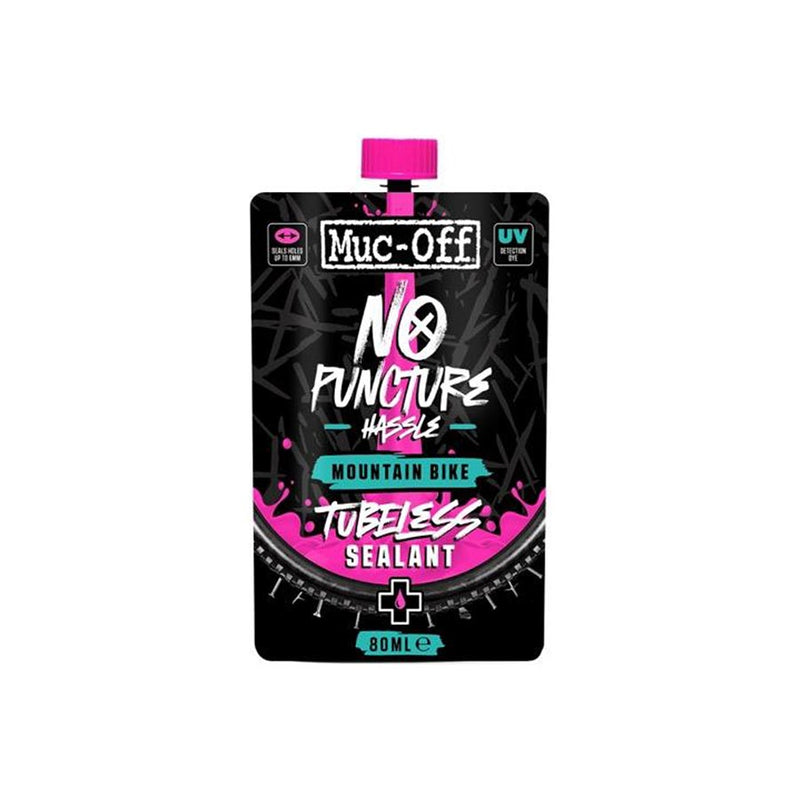 Muc-Off tubeless sealant packaging on a white background