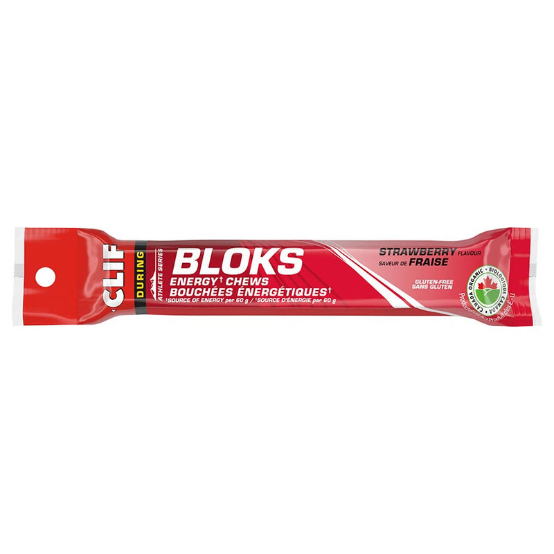 Clif Bloks energy product packaging for Strawberry
