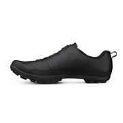 Black cycling shoe on a white background
