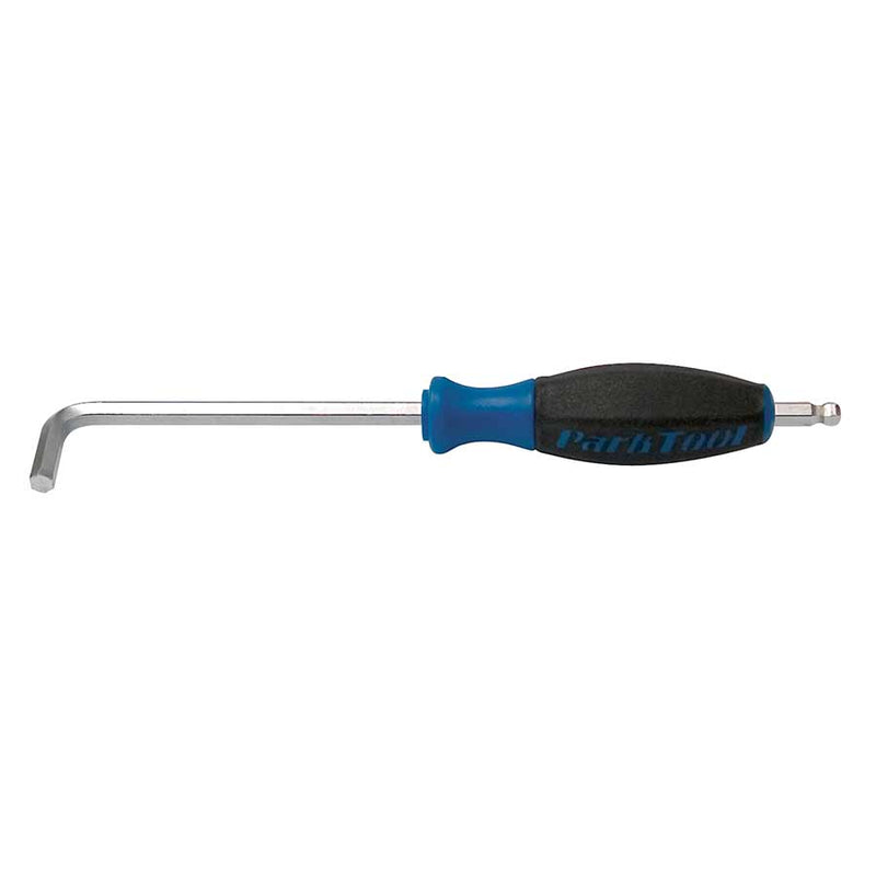 Screwdriver with black and blue handle on a white background