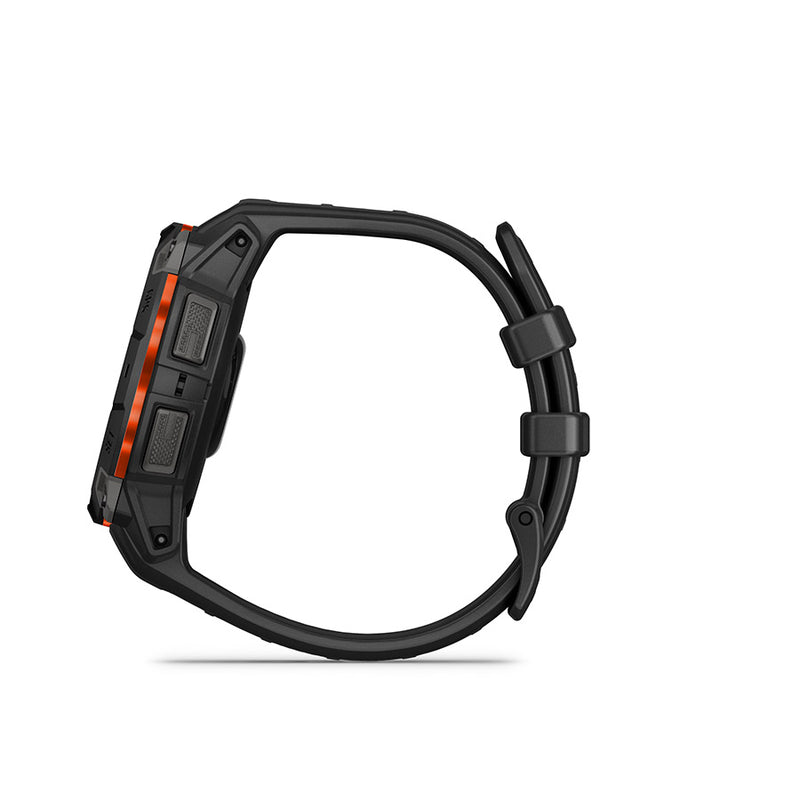 Black smartwatch with a strap on a white background