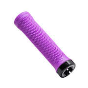 Purple bicycle handlebar grip with textured surface on a white background