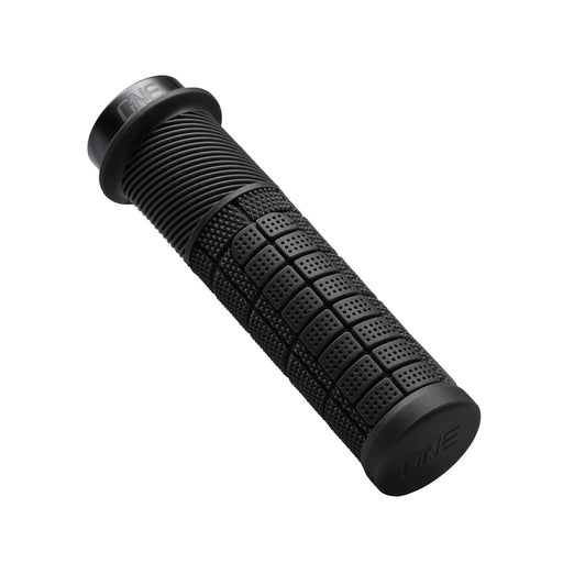 Black motorcycle grip on a white background