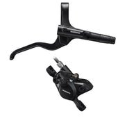 Shimano bicycle brake lever and caliper on a white background