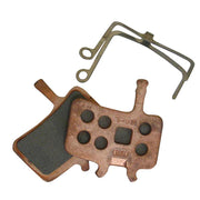 Avid Juicy/BB7 metallic disc brake pads with steel backplates, front view on white background