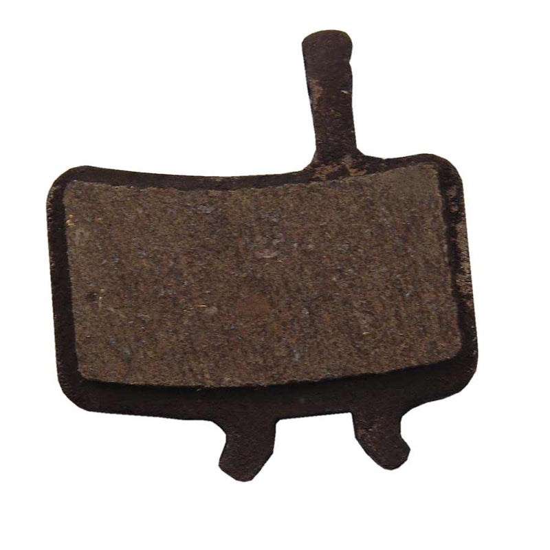 Avid Juicy/BB7 organic disc brake pads with steel backplates, front view on white background