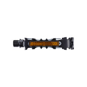 Bicycle pedal with orange reflector on a white background
