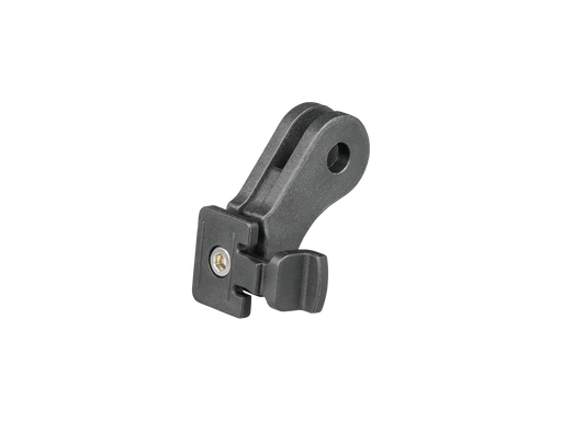 Black metal clamp on a white background