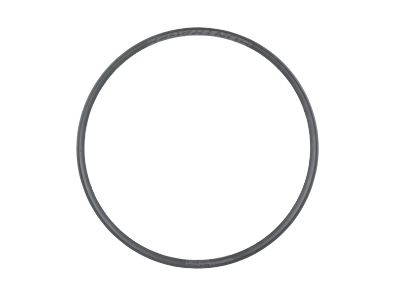 Black circular object on a white background