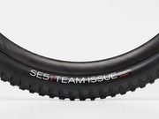 Close-up of a bicycle tire with 'SE5 Team Issue' branding on a white background