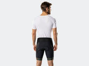 Back view of black Bontrager Troslo inForm Cycling Liner Short with green camo leg cuff and waistband and seat stitching