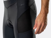 Side close-up of the black Bontrager Troslo inForm Cycling Liner Short showing the mesh vent panel and a pocket that sits flat against the body
