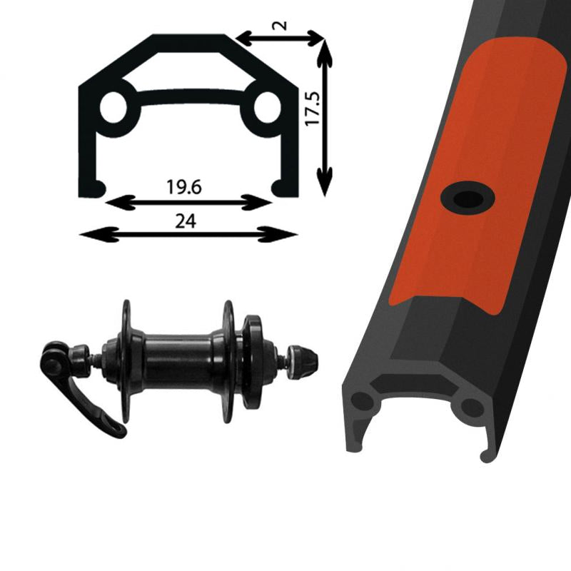 Rear Damco 26 Blk double wall disc Freew.