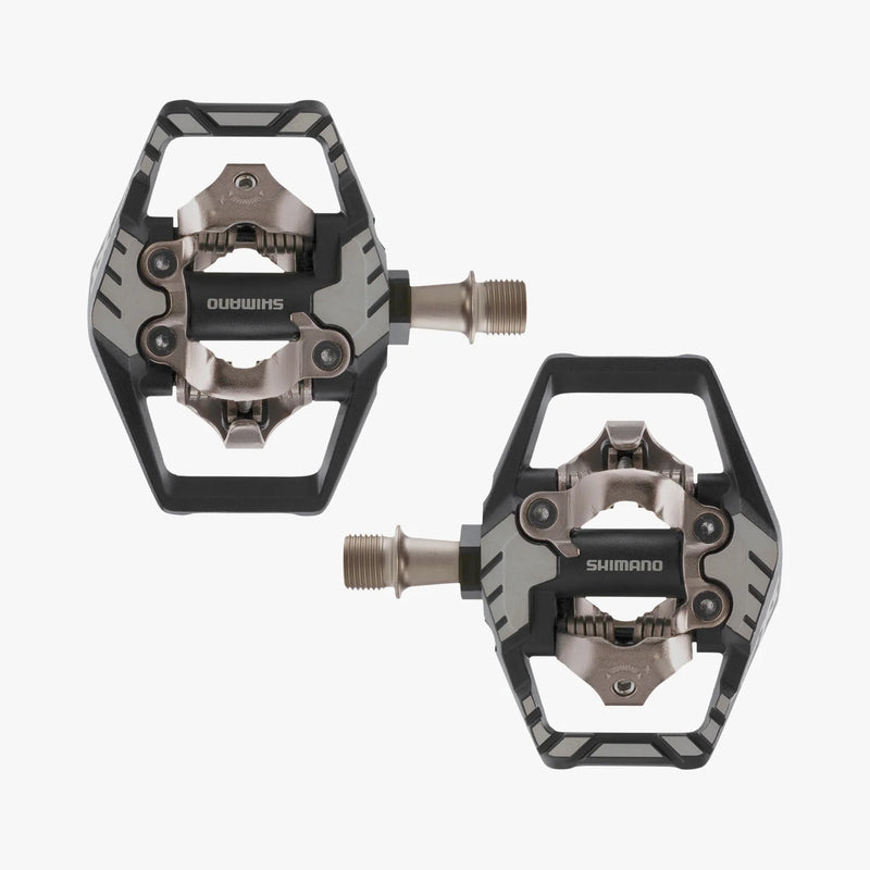 Shimano bicycle pedals on a white background
