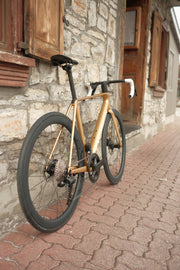 Orca M30ILTD PWR in Metallic Gold finish against a brick wall