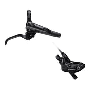 Shimano bicycle brake lever and caliper on a white background
