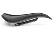 Selle SMP EVO Saddle side view with curved profile, embossed EVO texture near the cutout, tip facing right.