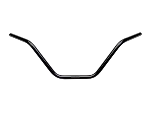 A black metal handlebar for bikes shown against a plain white background.