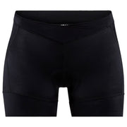 Craft Essence Hot Pants W black women’s cycling shorts with curved waistband, interior panels and detailed stitching on a white background.