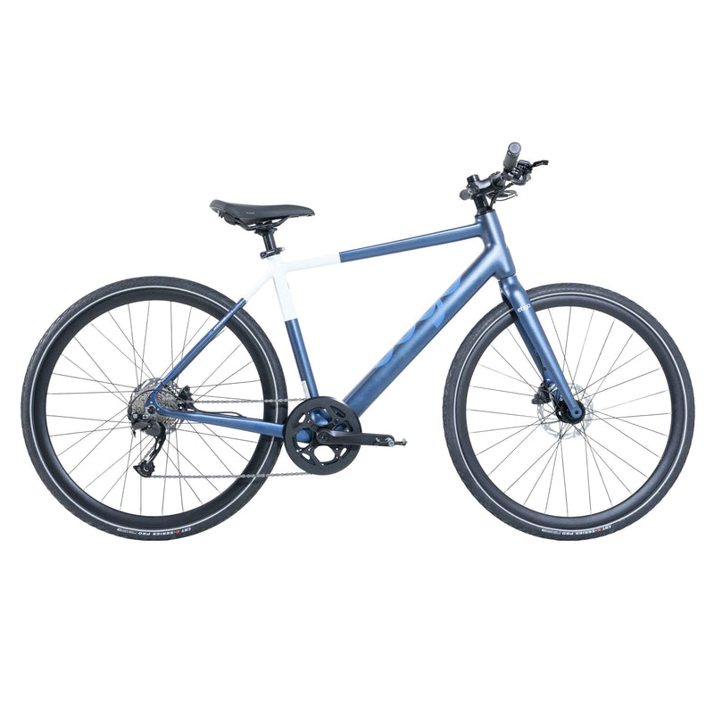 Blue bicycle on a white background