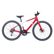 Red bicycle on a white background