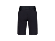 Black athletic shorts with a wide waistband and subtle perforated detailing, shown from the back on a plain white background.