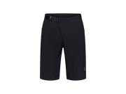 Black technical outdoor shorts with a black belt, shown on a plain white background.