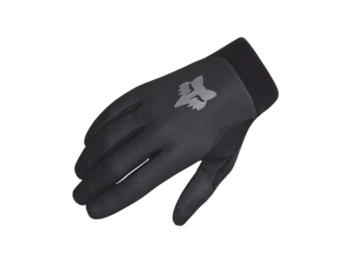Product image of the Fox Racing Gloves in black, with the Fox Racing "Fox" Logo on it.
