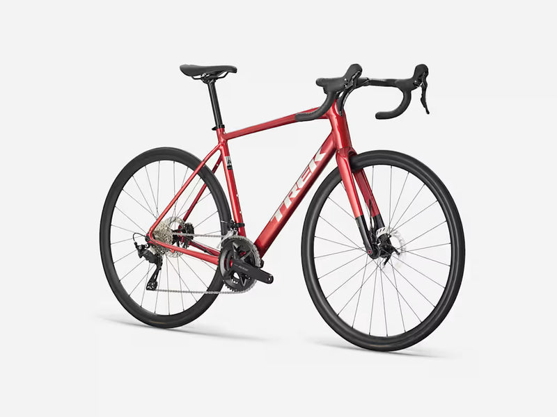 Red bicycle on a white background
