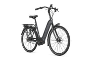 Gazelle Arroyo C5 Elite Low G3710 electric bike in Anthracite Grey, angled side view with handlebars facing right