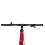 Close-up of the red Ebgo Modal Sport TB handlebar and top tube, showing the Modal name on the frame.