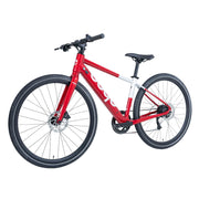 Three-quarter view of the red Ebgo Modal Sport TB electric bike with the handlebar facing left.