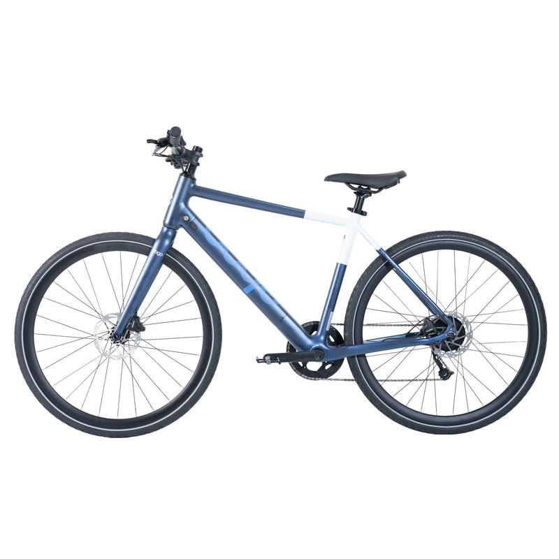 Ebgo Modal Sport TB electric bike in blue, full side view with handlebar facing left.
