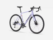 Trek lavender endurance road bicycle on a white background