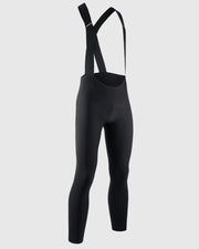 Black cycling bib pants on a light gray background
