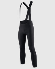 Black cycling bib pants on a light gray background
