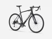 Black Trek endurance road bicycle on a white background